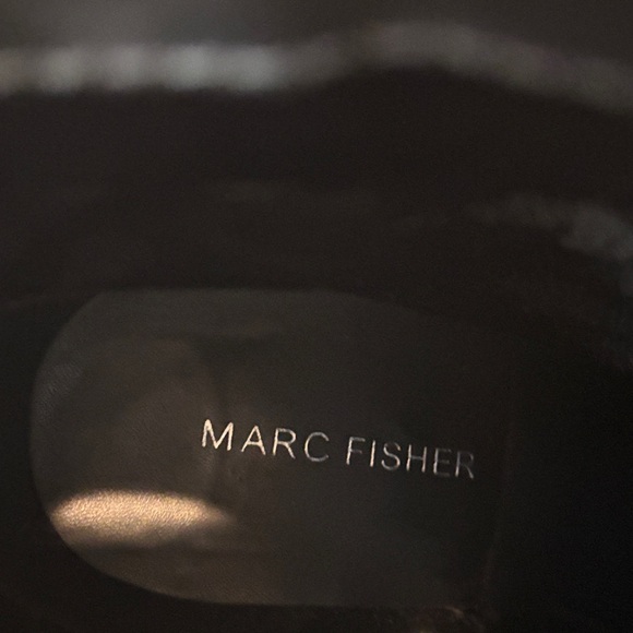 Marc Fisher Black Leather Wedge Boots - Picture 4 of 6